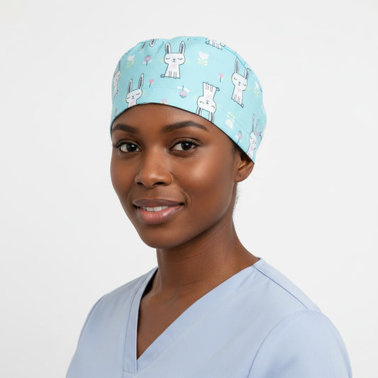 Blue Bunny Scrub Cap