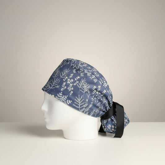 Blue Wheat Ponytail Scrub Cap