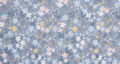 Blue Flowers Ponytail Scrub Cap