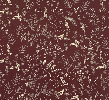 Wine Floral Ponytail Scrub Cap