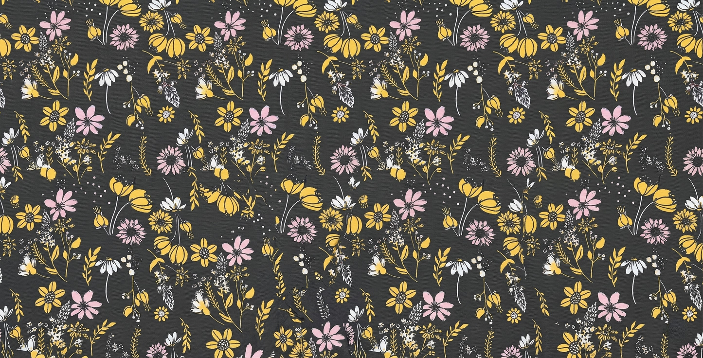 Black Garden Ponytail Scrub Cap