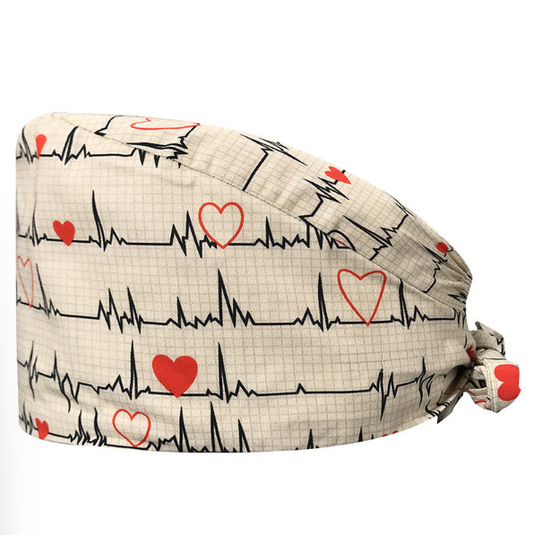 Heart Pulse Scrub Cap