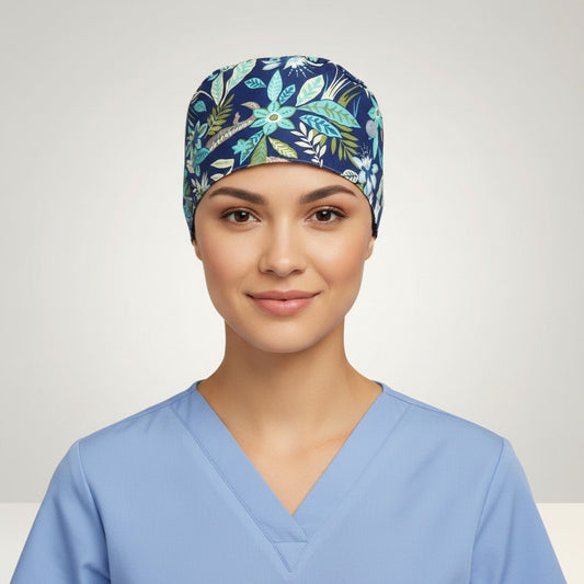 Sky Garden Ponytail Scrub Cap