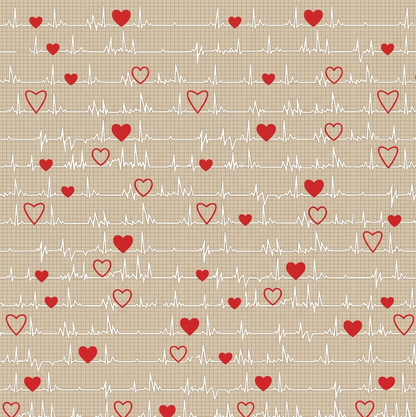 Heart Pulse Scrub Cap