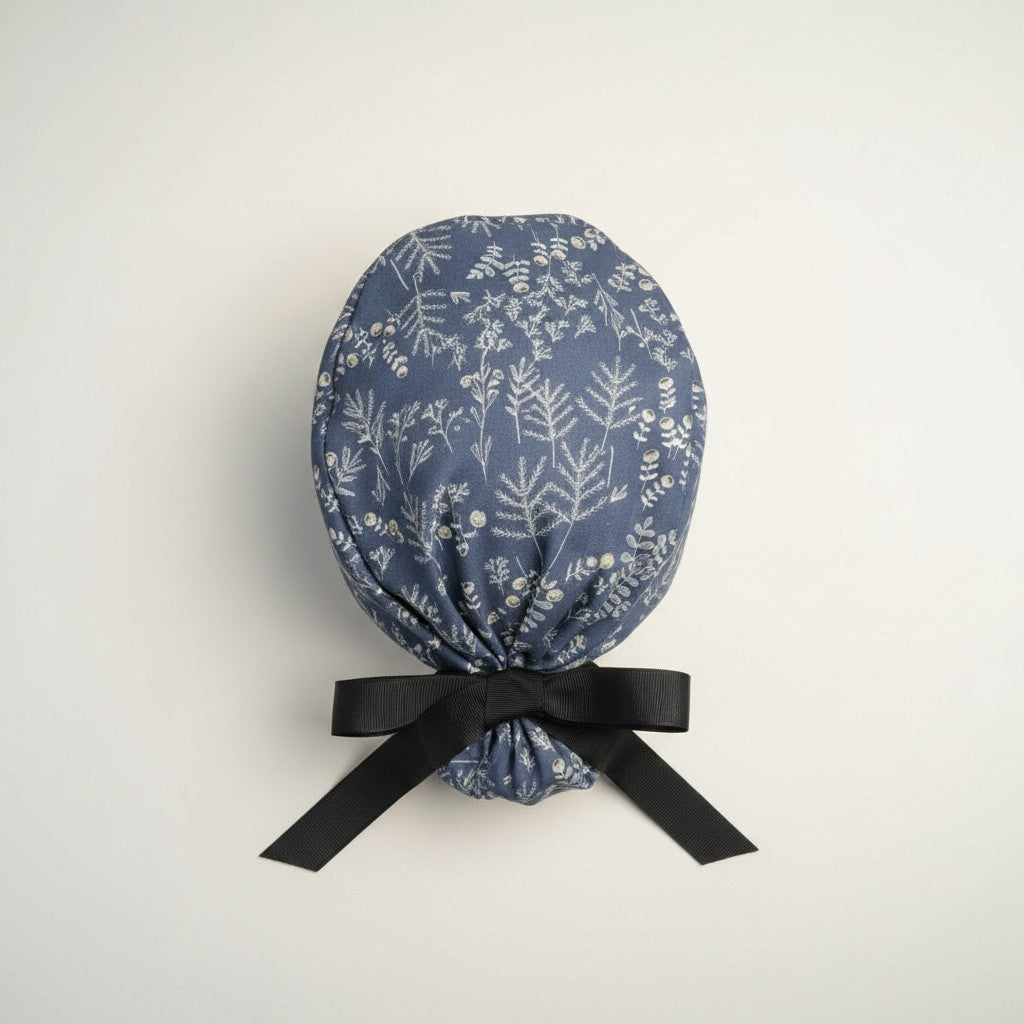Blue Wheat Ponytail Scrub Cap