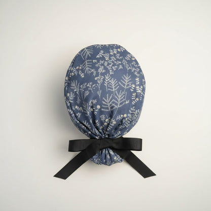 Blue Wheat Ponytail Scrub Cap