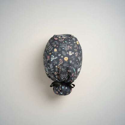 Midnight Floral Ponytail Scrub Cap