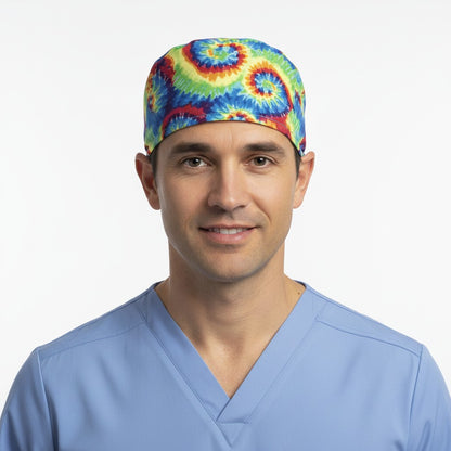 Tie-dye Swirl Scrub Cap