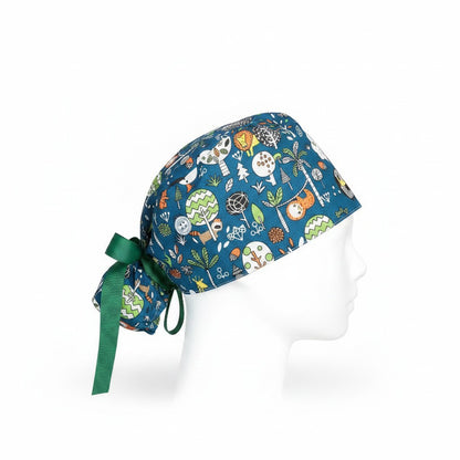 Tropical Forest Ponytail Scrub Cap