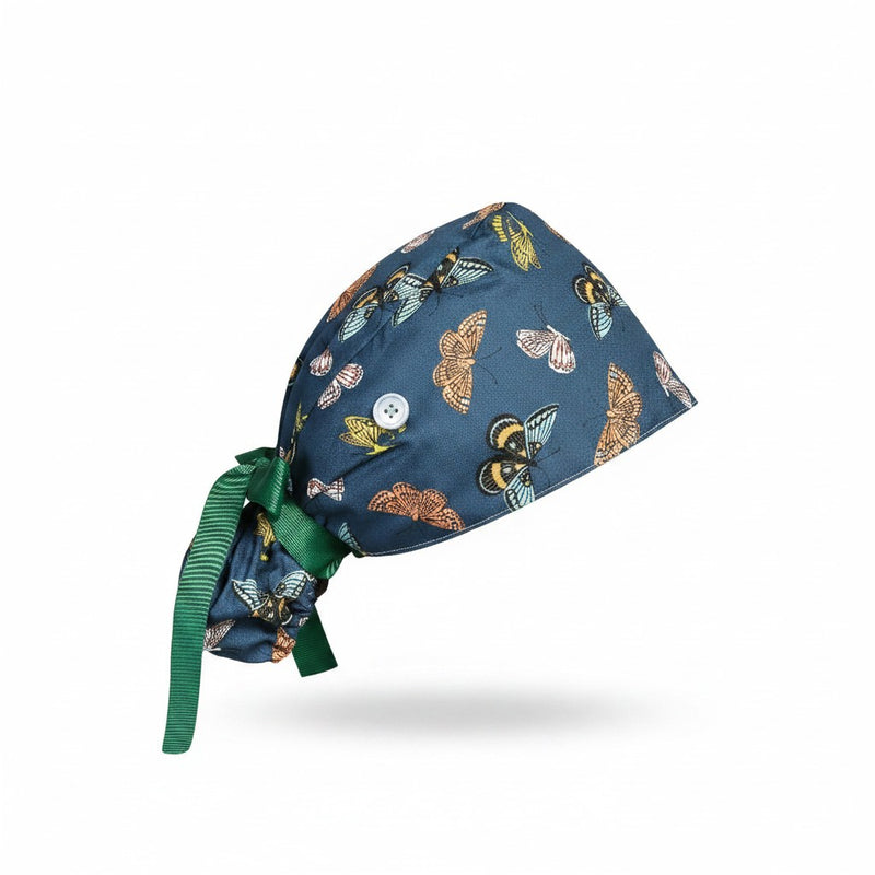 Butterflies Ponytail Scrub Cap