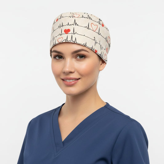 Heart Pulse Scrub Cap