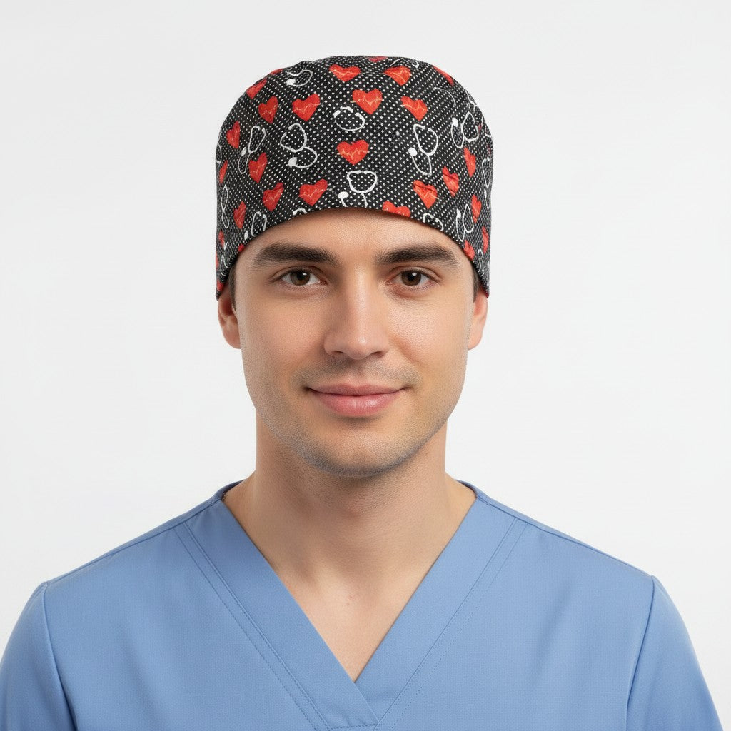 Sweet Hearts Scrub Cap
