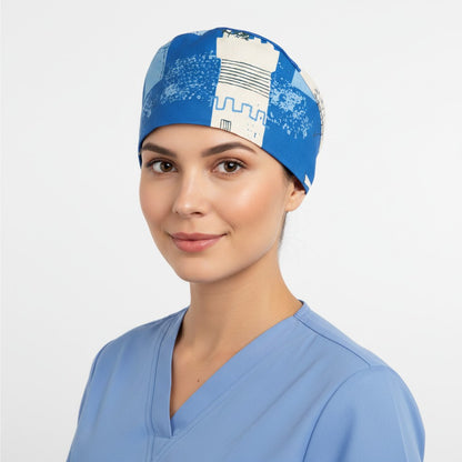 Blue Tower Scrub Cap