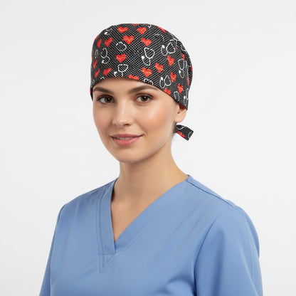 Sweet Hearts Scrub Cap