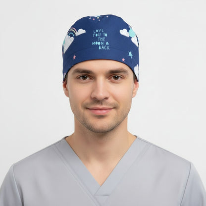 Love You to the Moon Scrub Cap