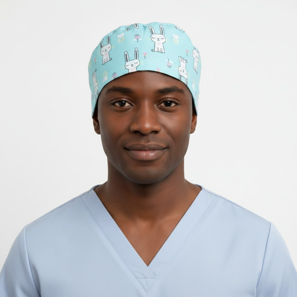 Blue Bunny Scrub Cap