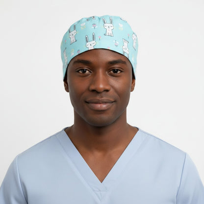 Blue Bunny Scrub Cap