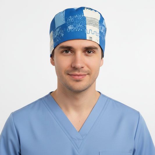 Blue Tower Scrub Cap