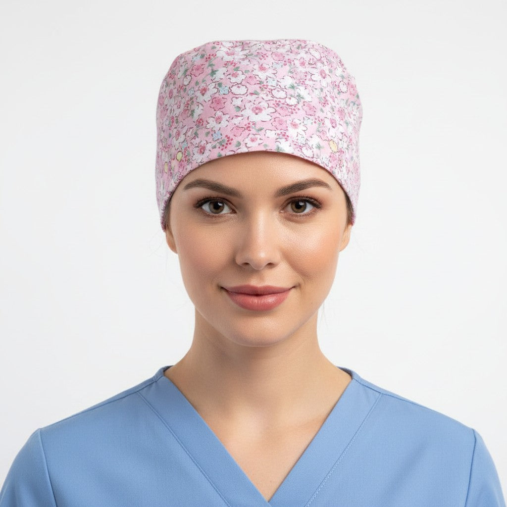 Floral Bloom Scrub Cap