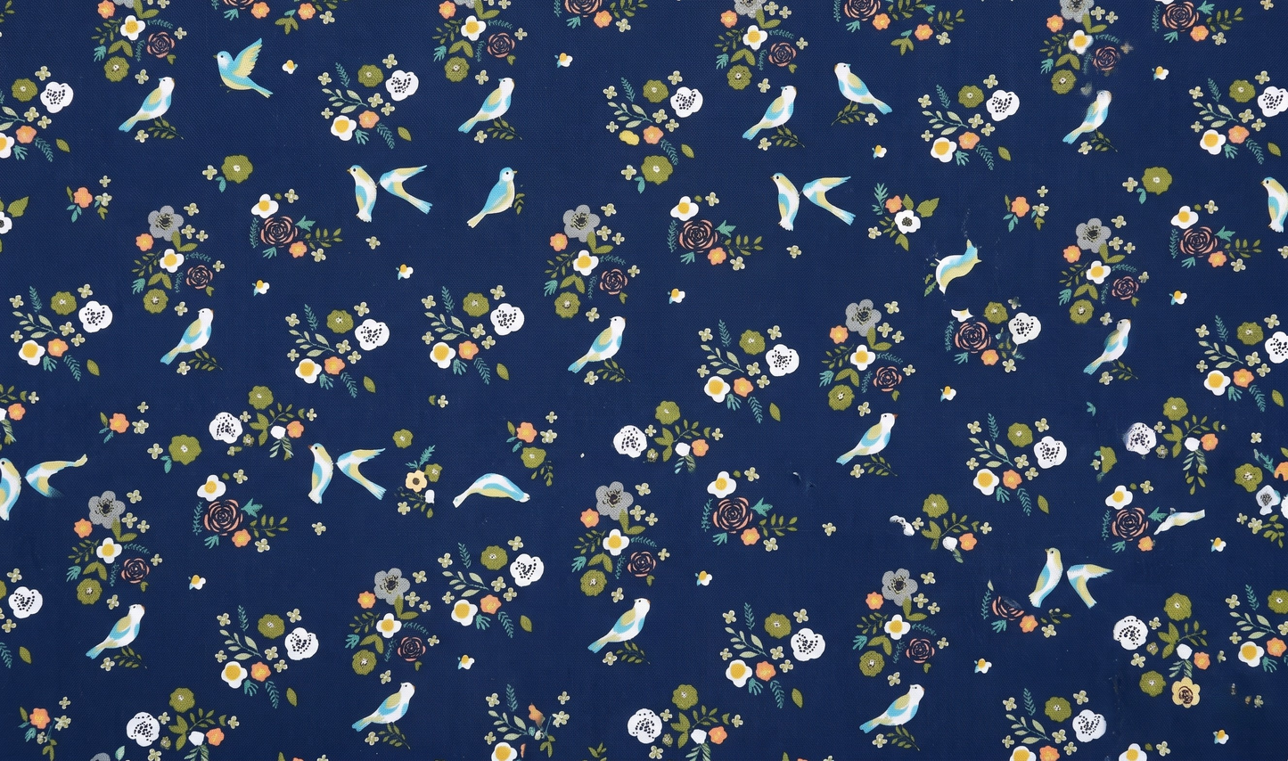 Navy Birds Ponytail Scrub Cap