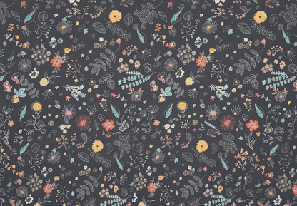 Midnight Floral Ponytail Scrub Cap