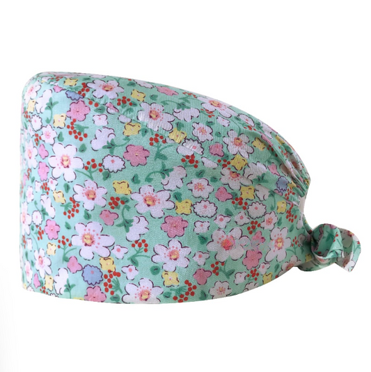 Turquoise Garden Scrub Cap