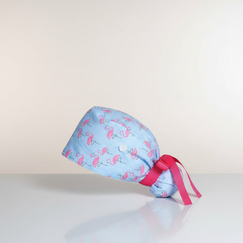 Flamingo Ponytail Scrub Cap