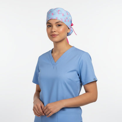 Flamingo Ponytail Scrub Cap