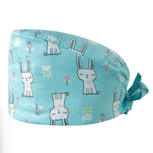 Blue Bunny Scrub Cap